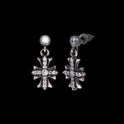 Vintage Style Full Diamond Cross Earrings - Dekayed