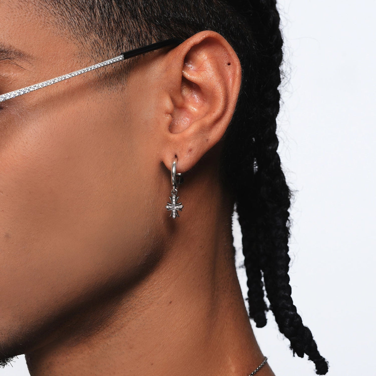 Vintage Style Full Diamond Cross Earrings - Dekayed