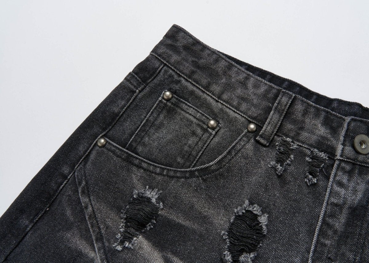 Vintage Washed Ripped Baggy Jeans - Dekayed