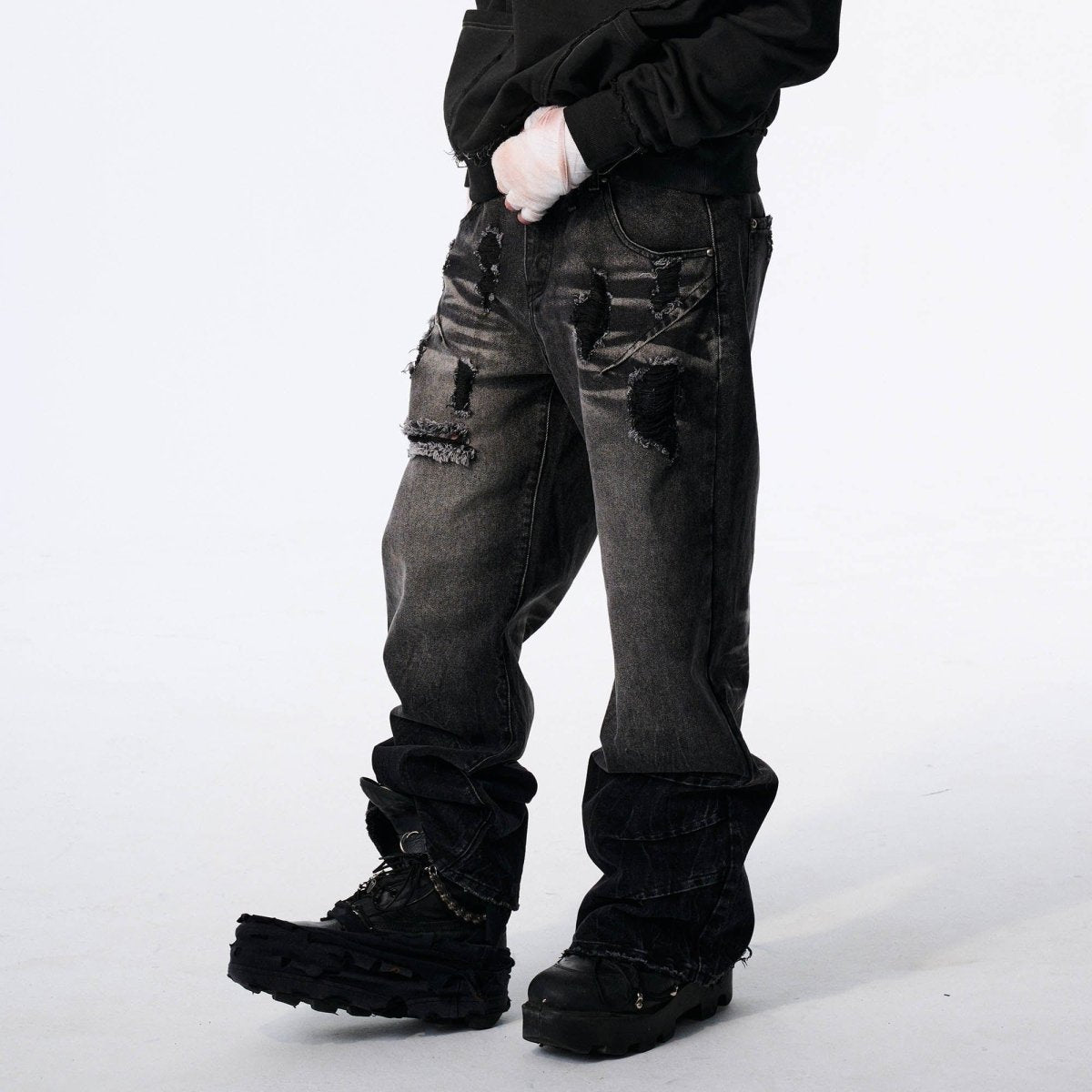 Vintage Washed Ripped Baggy Jeans - Dekayed