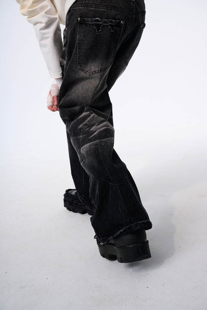Vintage Washed Ripped Baggy Jeans - Dekayed