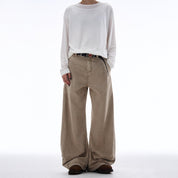 Washed Drape Scimitar Baggy Jeans - Dekayed
