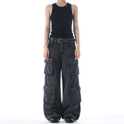 Washed Old Shell Multipocket Baggy Jeans - Dekayed