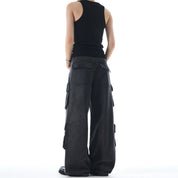 Washed Old Shell Multipocket Baggy Jeans - Dekayed