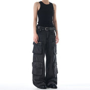 Washed Old Shell Multipocket Baggy Jeans - Dekayed