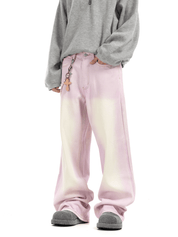 Washed Pink Wide Leg Pink - Dekayed
