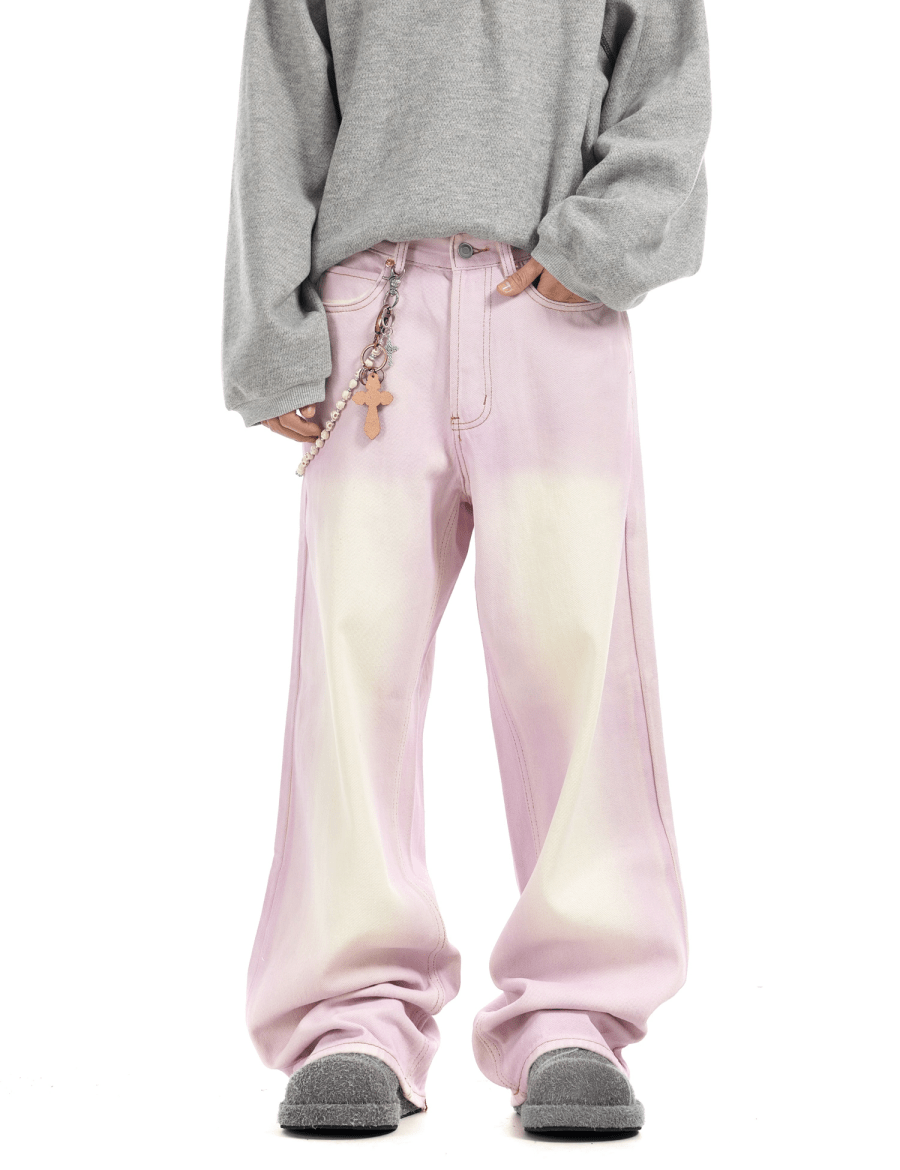 Washed Pink Wide Leg Pink - Dekayed