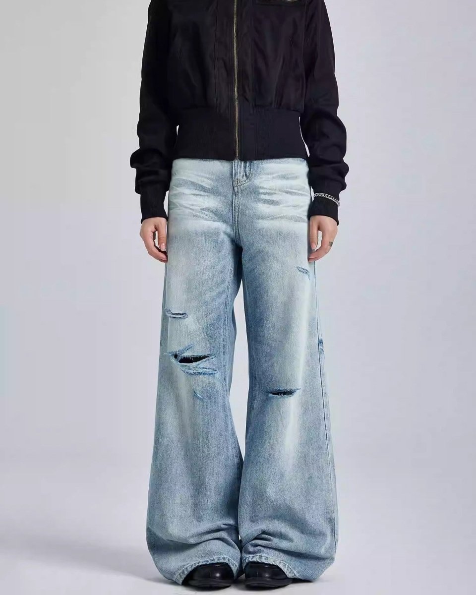 WLNEXT ShatterFade Baggy Denim Jeans - Dekayed