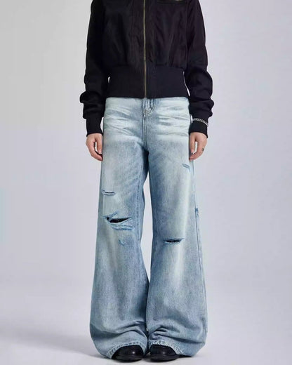 WLNEXT ShatterFade Baggy Denim Jeans - Dekayed