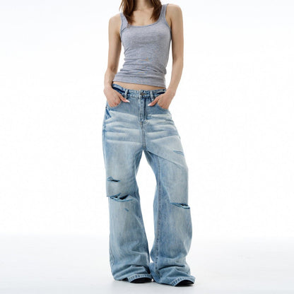 WLNEXT ShatterFade Baggy Denim Jeans - Dekayed