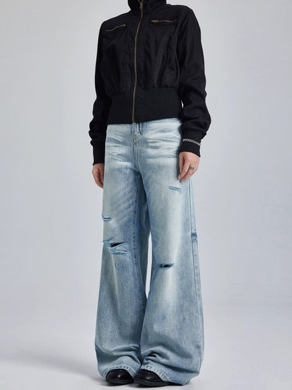 WLNEXT ShatterFade Baggy Denim Jeans - Dekayed