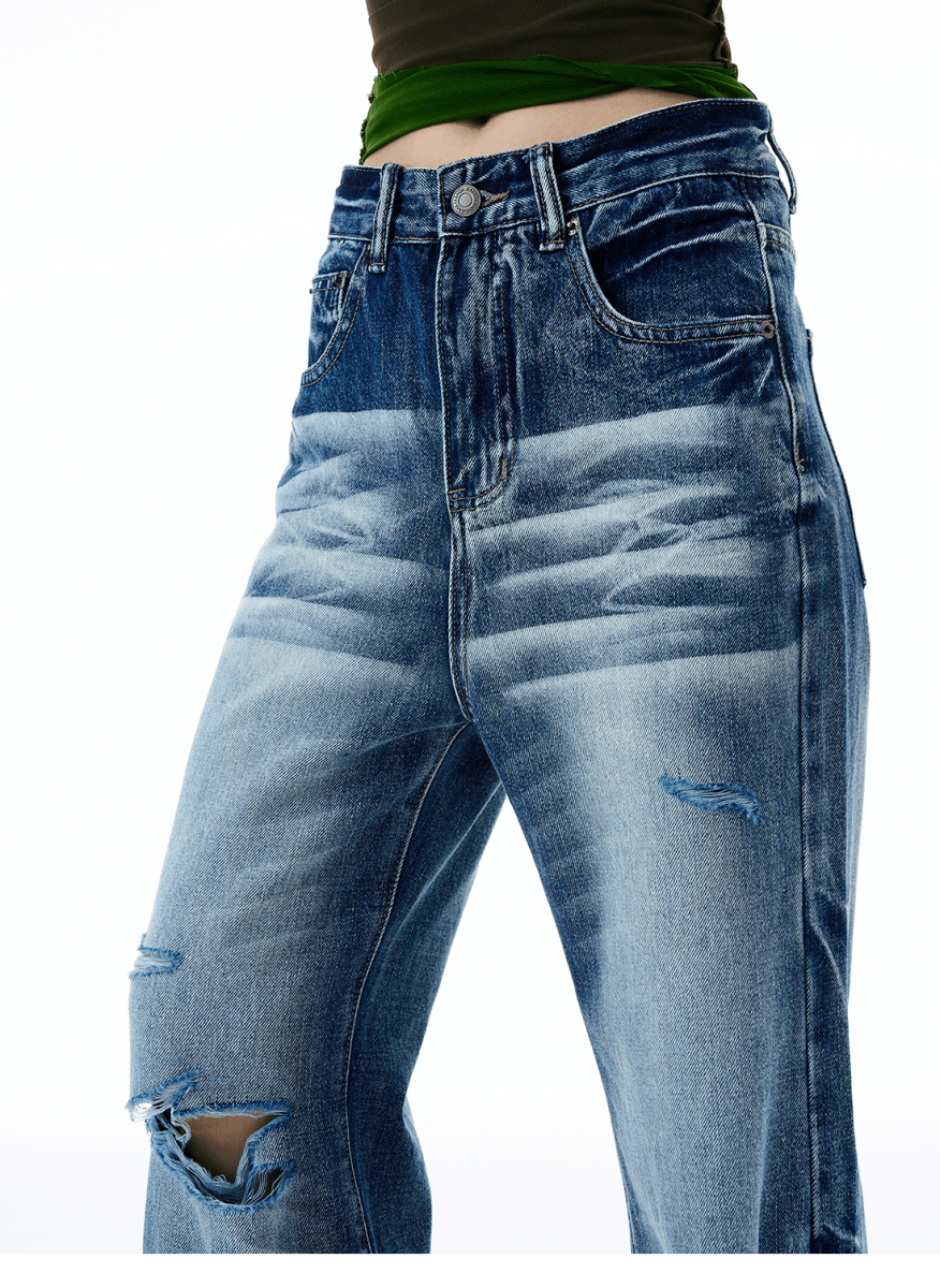 WLNEXT ShatterFade Baggy Denim Jeans - Dekayed